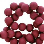 Acrylic beads 8mm round Matt Carmine red